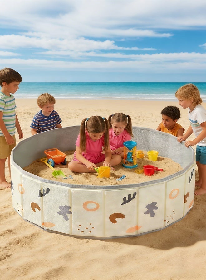 Children's toy sand pool home folding fence indoor play sand digging tool - Image 2